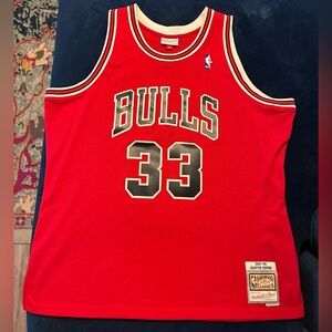 Mitchell & Ness Bulls Red Jersey with Number 33